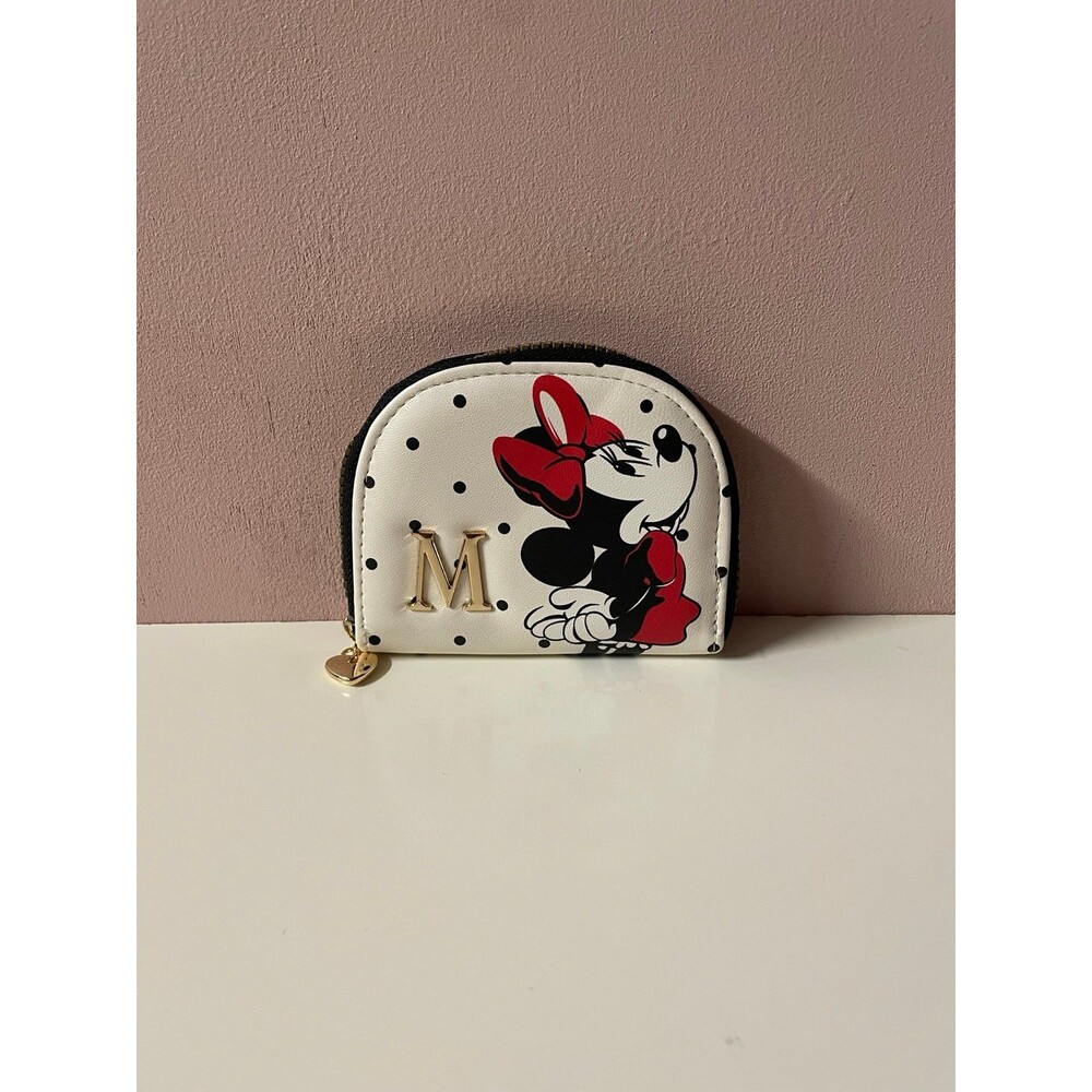 Disney Minnie Mouse M Coin Pouch Wallet NWOT